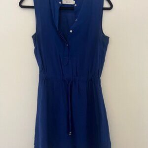 A.L.C. Blue Short Sleeve Tie Waist Pocket Dress Size 0